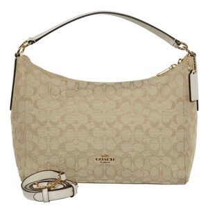 COACH Celeste Shoulder/Crossbody Bag Canvas Light Khaki/Cream F58284